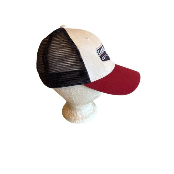 Ouray Sportswear Sanibel Island 1888 Trucker Hat Beige/Red Mesh Back Adjustable - Picture 4 of 7